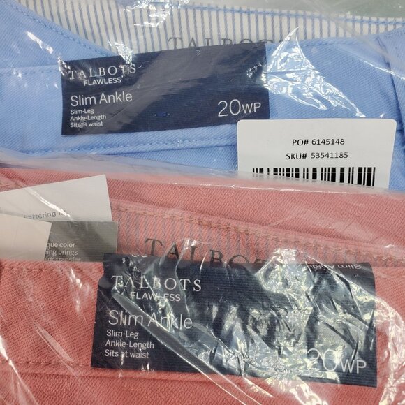 Lot 3 New Talbots Size 20Wp Flawless Slim Ankle High Rise Womens Jeans - Picture 2 of 5